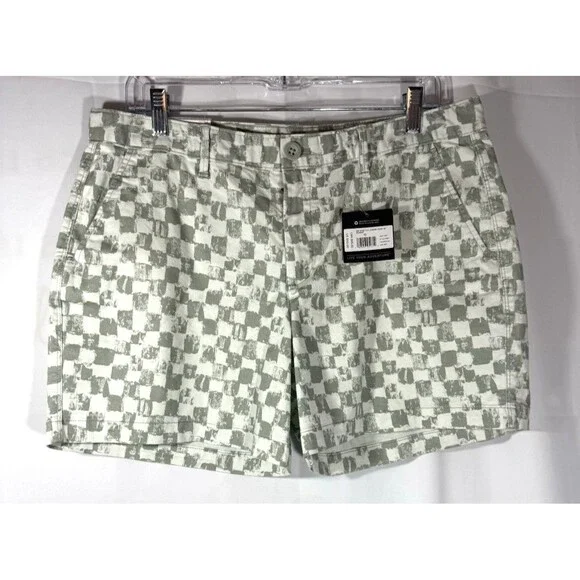 Eddie Bauer Womens Legend Stretch Wash Checkered Shorts Size 10 NWT - Picture 2 of 12